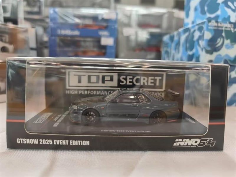 Mô hình xe Nissan BNR34 GT-R500 NAGATA 500 Spec Special Edition | 2025 CHINA GT SHOW tỉ lệ 1:64 Inno64 IN64-R34TS-GTSHOW25