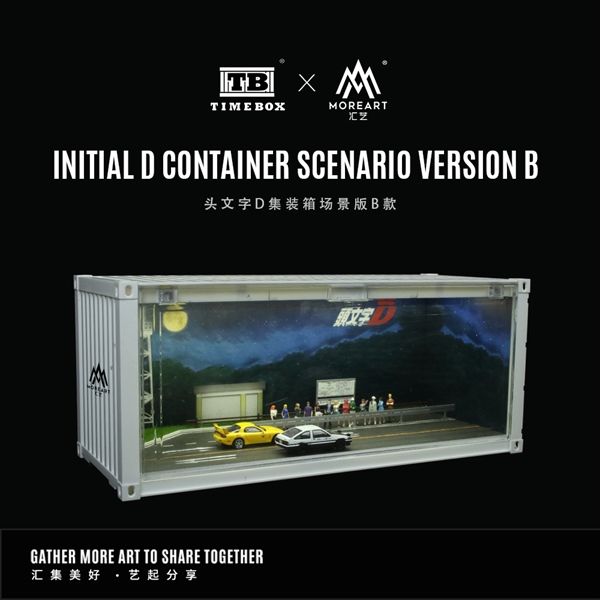 Hộp trưng bày container mô phỏng đường phố Initial D Container Scene Edition có đèn tỉ lệ 1:64 TimeBox TB400203