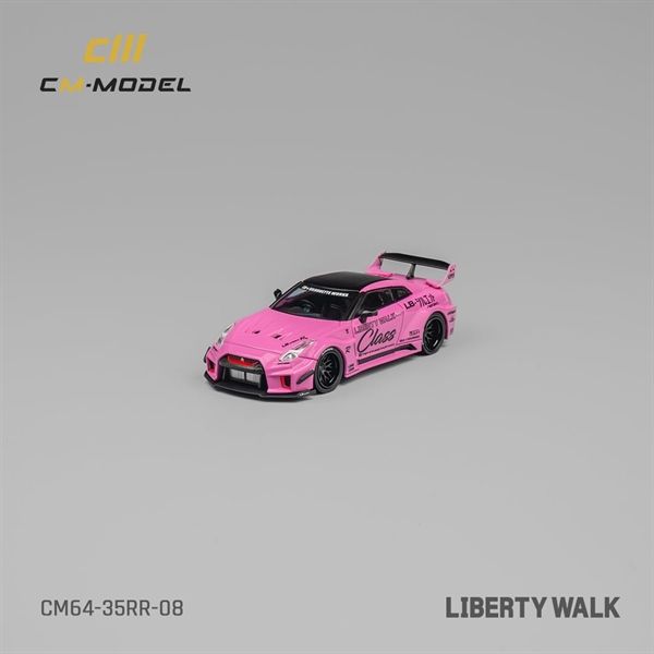 Mô hình xe Nissan LBWK GT35RR Pink có bánh thay thế tỉ lệ 1:64 CM model CM64-35RR-08