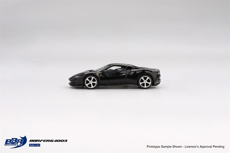 Mô hình xe Ferrari 296 GTB Nero Daytona tỉ lệ 1:64 BBR model BBRFER64003