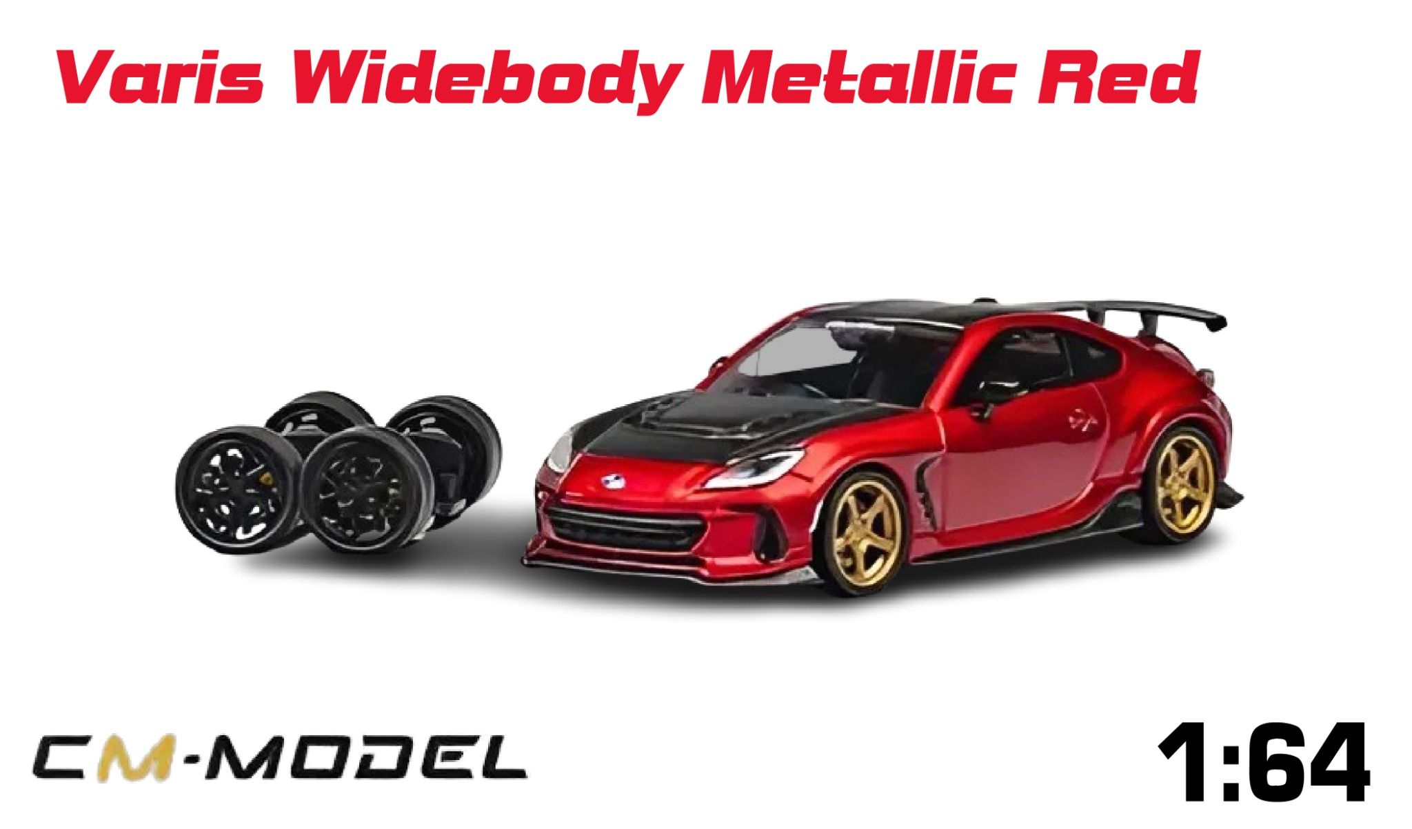 Mô hình xe Subaru BRZ Varis Widebody Metallic Red có mâm thay thế tỉ lệ 1:64 CM model CM64-BRZ-07