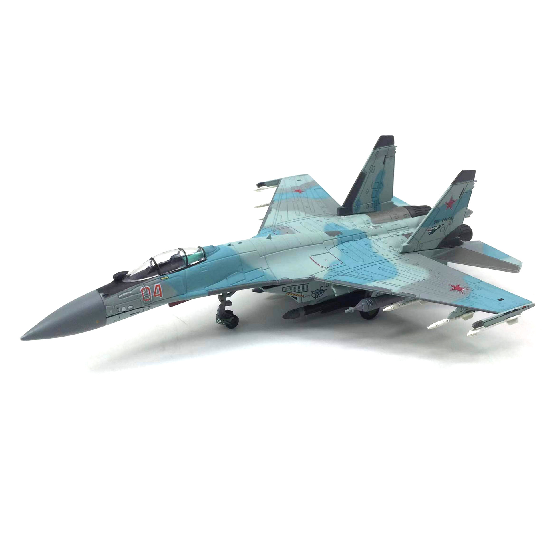 Mô hình máy bay chiến đấu Russia Su-35 BBC POCCNN - ĐẾ KIM LOẠI tỉ lệ 1:100 Ns models MBQS013