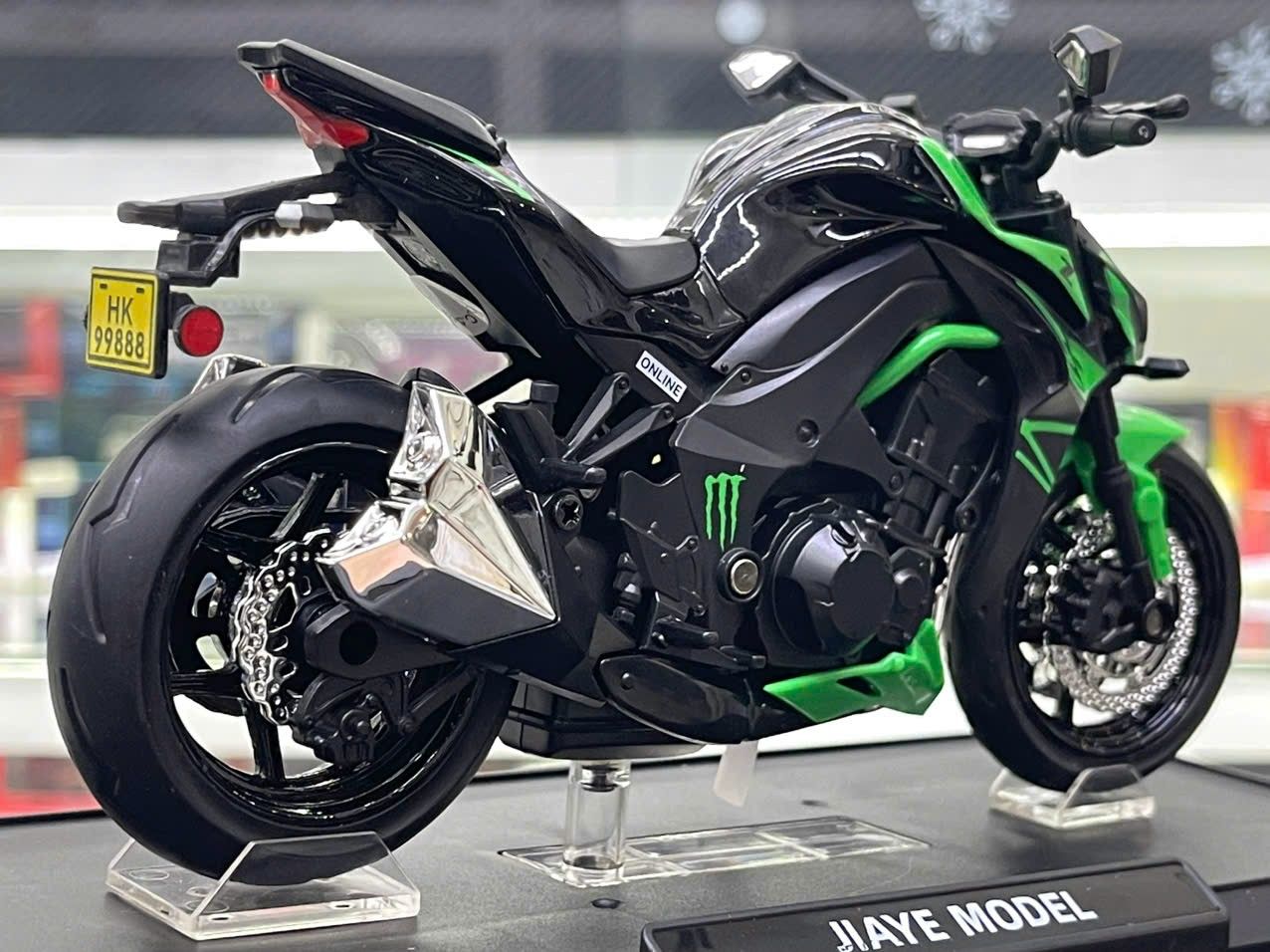 Mô hình xe mô tô Kawasaki Ninja Z1000 có ben nâng tỉ lệ 1:12 Jiaye model MT12015
