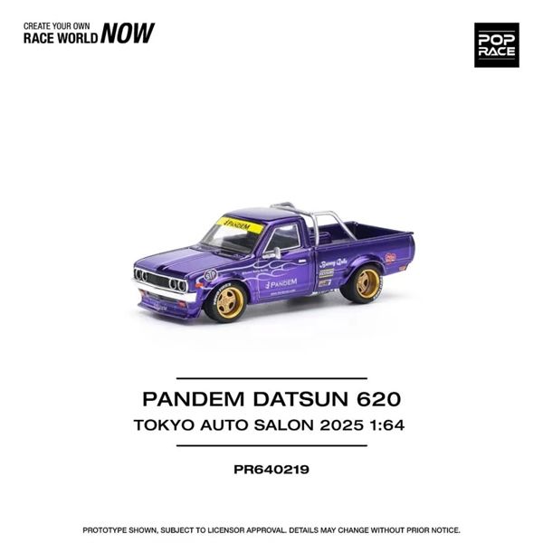 Mô hình xe Pandem Datsun 620 TOKYO AUTO SALON 2025 Exclusive Edition tỉ lệ 1:64 Poprace PR640219