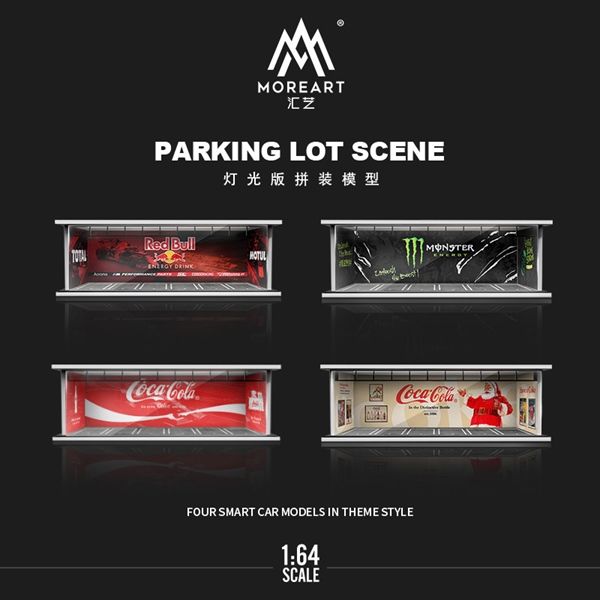 Hộp trưng bày mica mô phỏng showroom Redbull Motul - có đèn kích thước 30x13.3x10cm tỉ lệ 1:64 MoreArt MO914034
