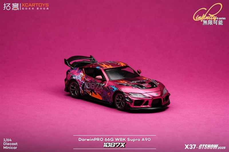 Mô hình xe Toyota Supra (A90) DARWIN PRO 66G WBK 1087X LION DANCE tỉ lệ 1:64 Poprace X37-GTSHOW2025