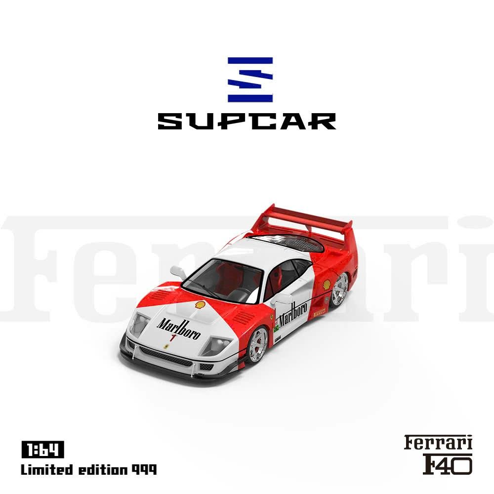 Mô hình xe Ferrari F40 Marlboro&Blue Racing Coating Limited to 999pcs tỉ lệ 1:64 Super Car