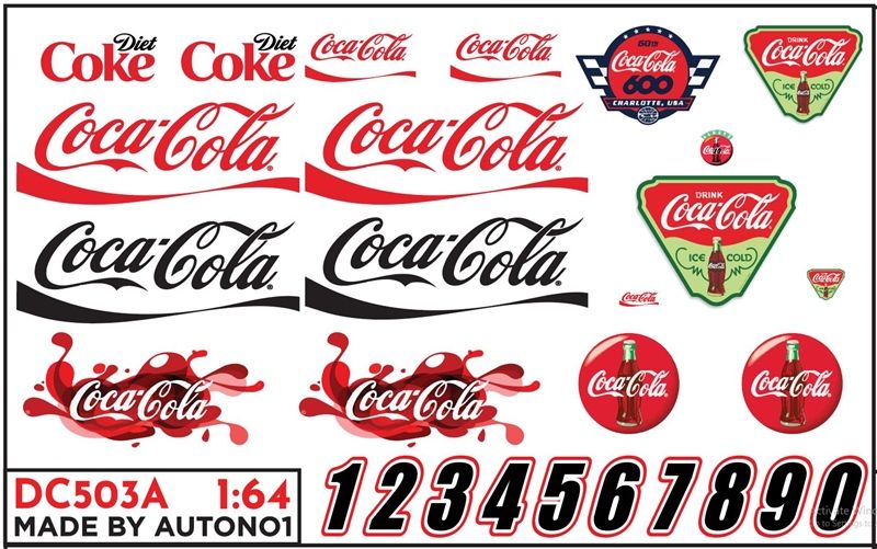 DECAL NƯỚC DECAL NƯỚC HÃNG COCA COLA 1:64 AUTONO1 DC503A