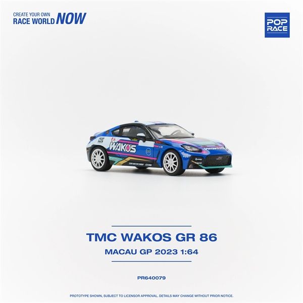 Mô hình xe Toyota GR86 - TMC Wakos Macau GP 2023 tỉ lệ 1:64 Poprace PR640079