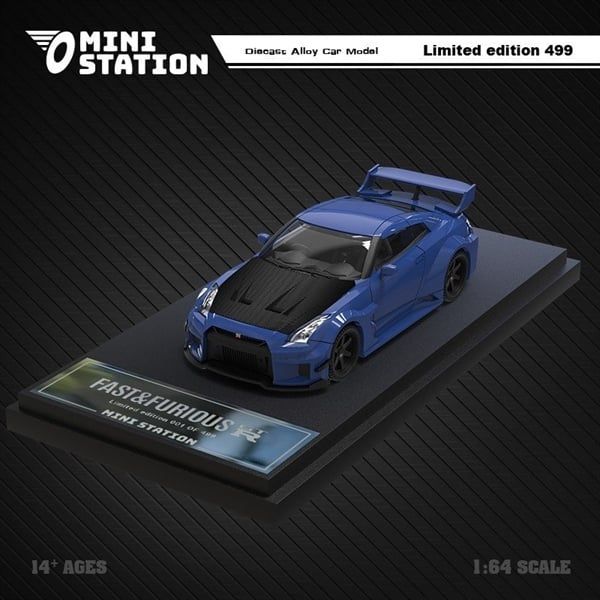 Mô hình xe ô tô Nissan GT R35 3.0 Fast & Furious 6 Brian's Limited 499 pcs tỉ lệ 1:64 Mini Station