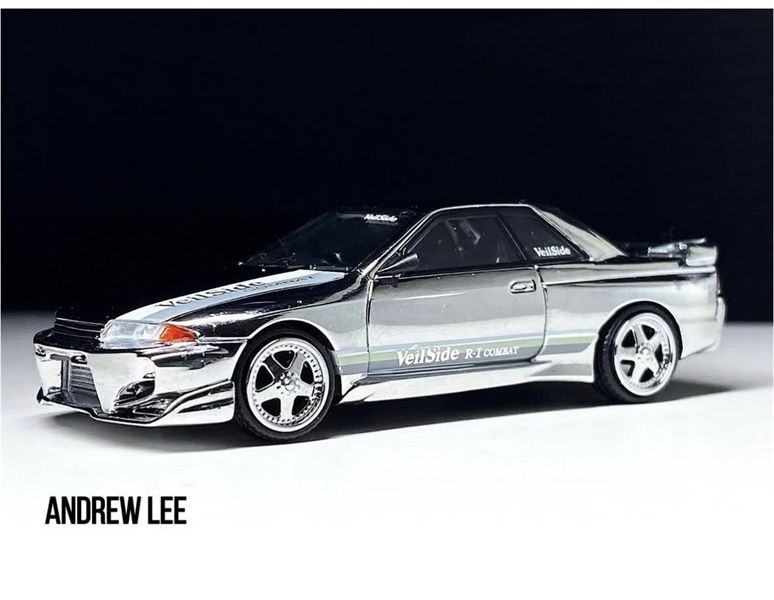 Mô hình xe Nissan Skyline GT-R (R32) VeilSide Combat C-I Chrome – Hobby Expo China 2025 tỉ lệ 1:64 MiniGT MGT00979
