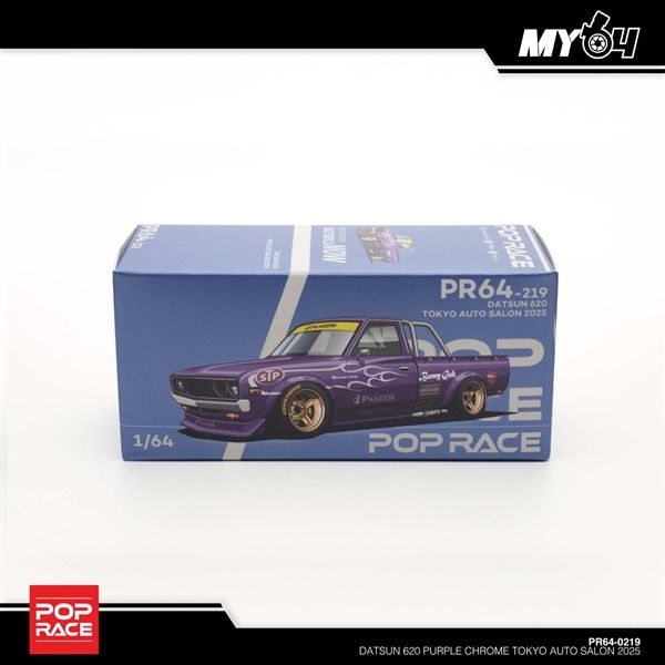 Mô hình xe Pandem Datsun 620 TOKYO AUTO SALON 2025 Exclusive Edition tỉ lệ 1:64 Poprace PR640219