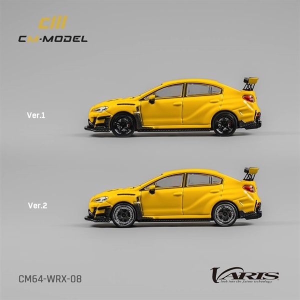 Mô hình xe Subaru WRX Varis Widebody 2.0 Yellow có bánh xe thay thế tỉ lệ 1:64 CM model CM64-WRX-08