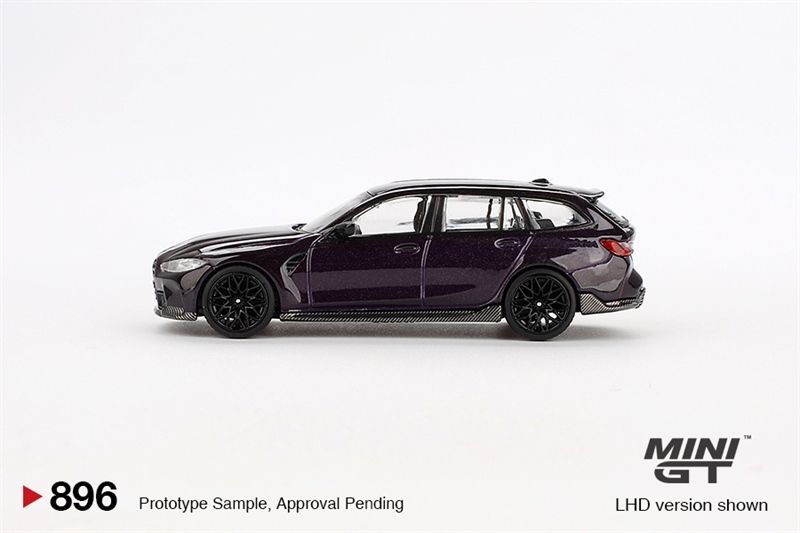 Mô hình xe BMW M3 M Performance Touring Daytona Violet bản card tỉ lệ 1:64 MiniGT MGT00896-BL