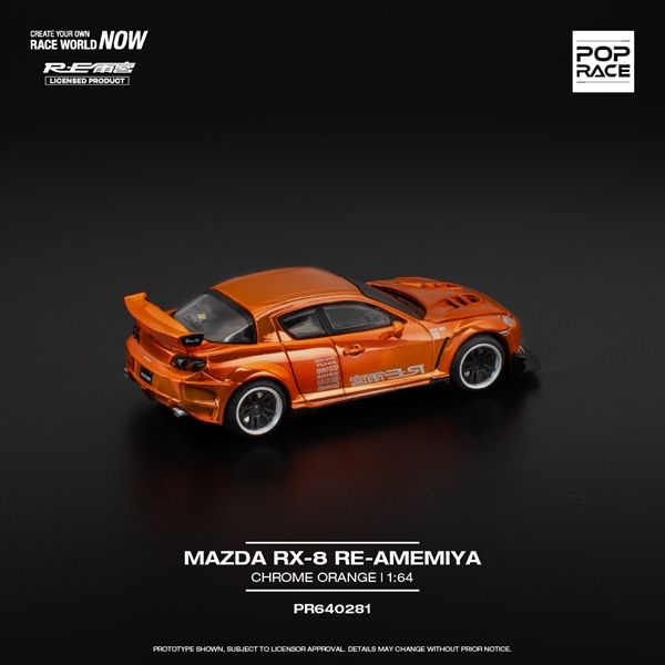 Mô hình xe Mazda Rx-8 Re-Amemiya Chrome Orange tỉ lệ 1:64 PopRace PR640281