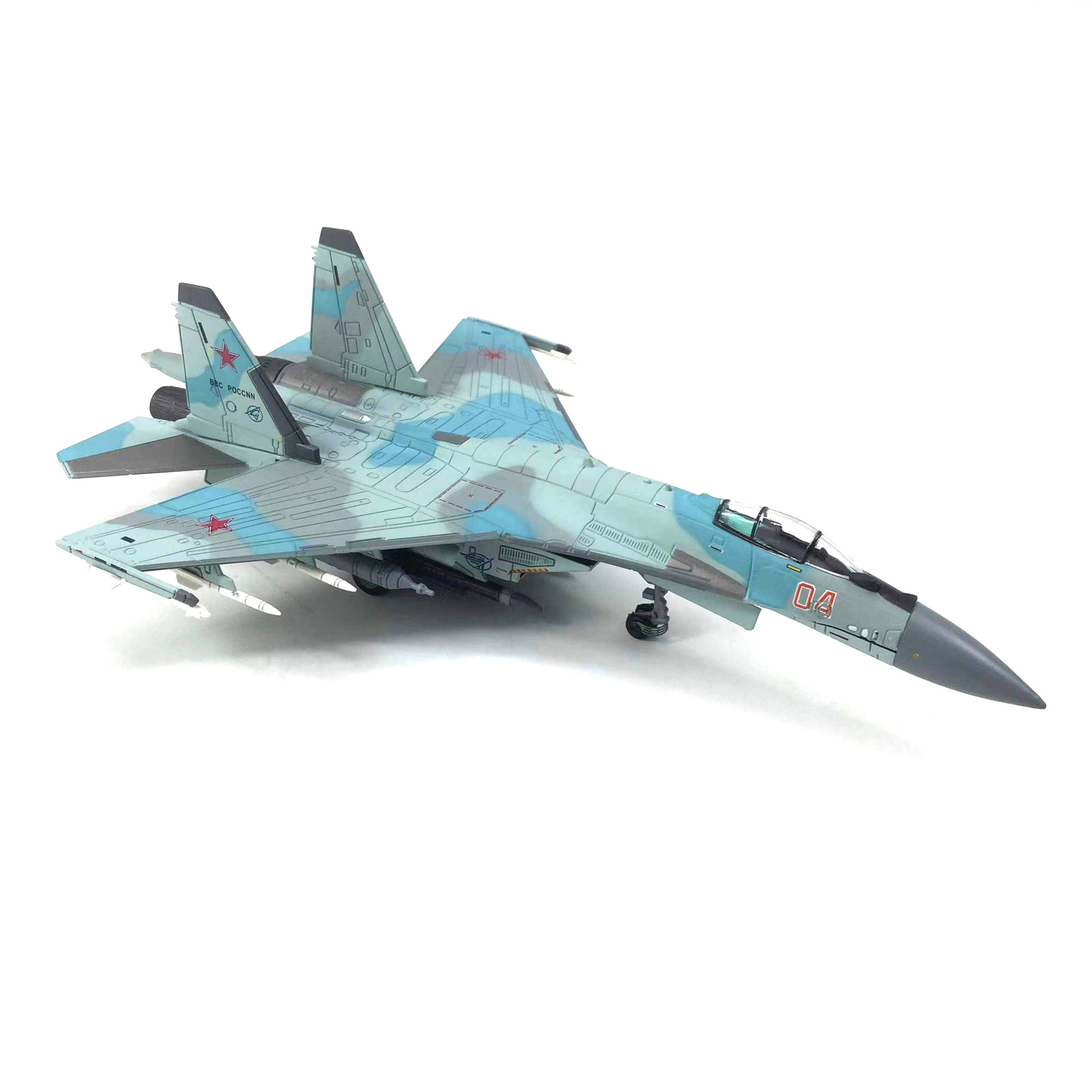 Mô hình máy bay chiến đấu Russia Su-35 BBC POCCNN - ĐẾ KIM LOẠI tỉ lệ 1:100 Ns models MBQS013