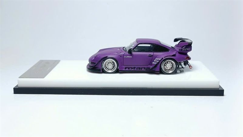 Mô hình xe Porsche RWB993 resin model car, matte purple (low spoiler version) tỉ lệ 1:64 ScaleMini