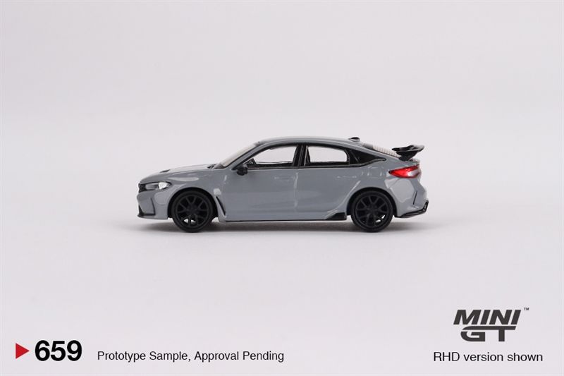 Mô hình xe Honda Civic Type R Sonic Gray Pearl 2023 bản card tỉ lệ 1:64 MiniGT MGT00659
