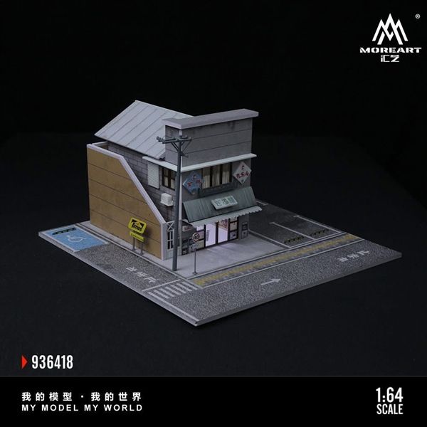 Hộp trưng bày mô phỏng cửa hàng bánh kẹo Nhật Bản Japan candy house scene có đèn tỉ lệ 1:64 MoreArt MO936418