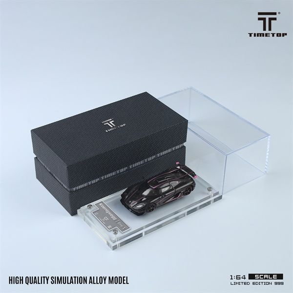 Mô hình xe Koenigsegg One:1 Carbon fiber purple line tỉ lệ 1:64 Time top TT644804