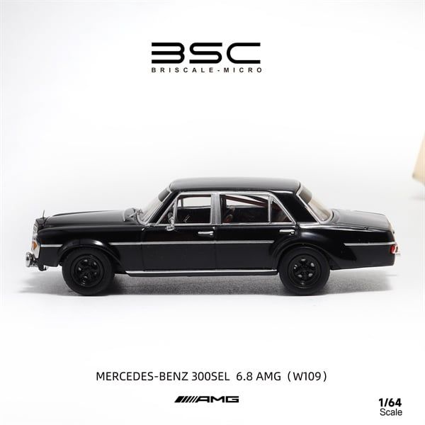 Mô hình xe Mercedes-Benz 300SEL Black tỉ lệ 1:64 Briscale Micro BSC BC640034