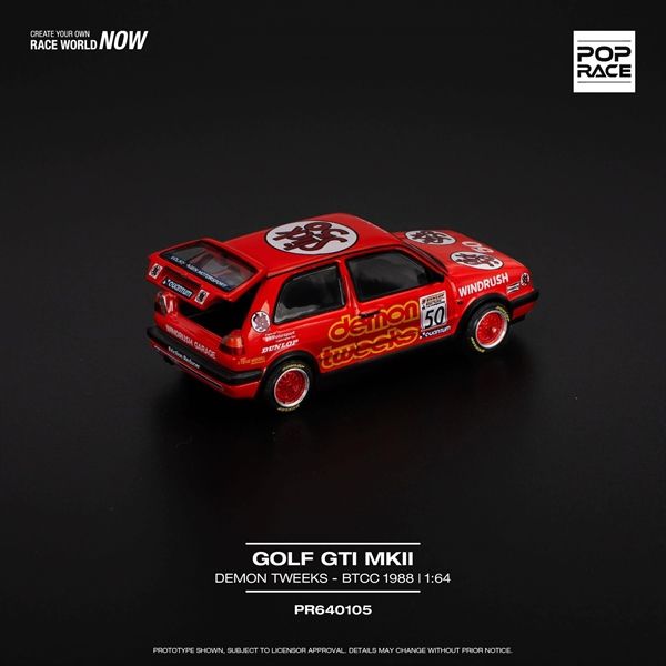 Mô hình xe Volkswagen Golf GTI MKII - Team Demon Tweeks BTCC 1988 tỉ lệ 1:64 Poprace PR640105