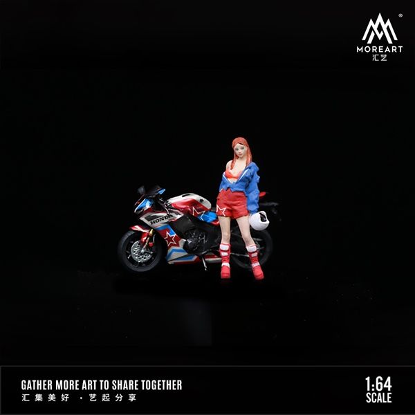Mô hình set 1 nhân vật và mô tô Honda CBR1000RR-R star tỉ lệ 1:64 MoreArt MO222057