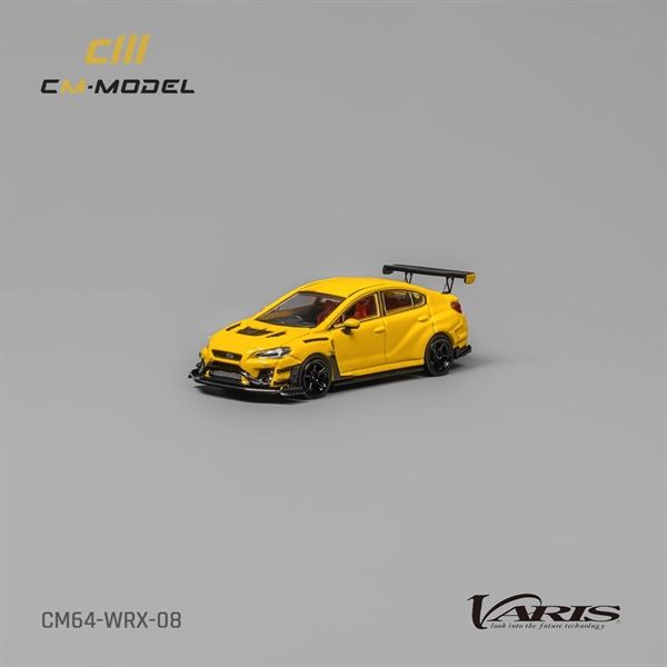 Mô hình xe Subaru WRX Varis Widebody 2.0 Yellow có bánh xe thay thế tỉ lệ 1:64 CM model CM64-WRX-08