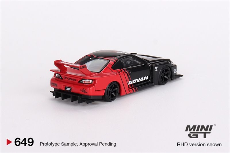Mô hình xe Nissan LB-Super Silhouette S15 SILVIA ADVAN bản card tỉ lệ 1:64 MiniGT x Mijo MGT00649-MJ
