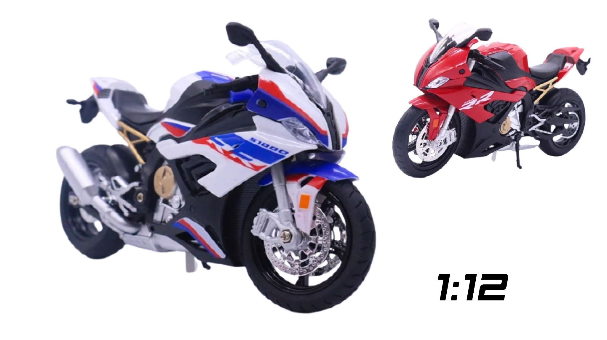Mô hình xe Bmw s1000rr 2020 tỉ lệ 1:12 Huayi Alloy MT094