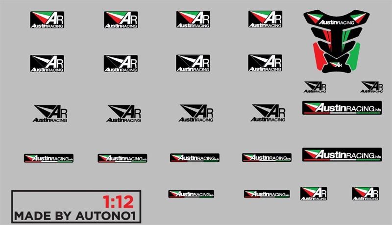 Decal UV dành cho pô các loại dán mọi nền màu cho xe mô hình tỉ lệ 1:12 DC701