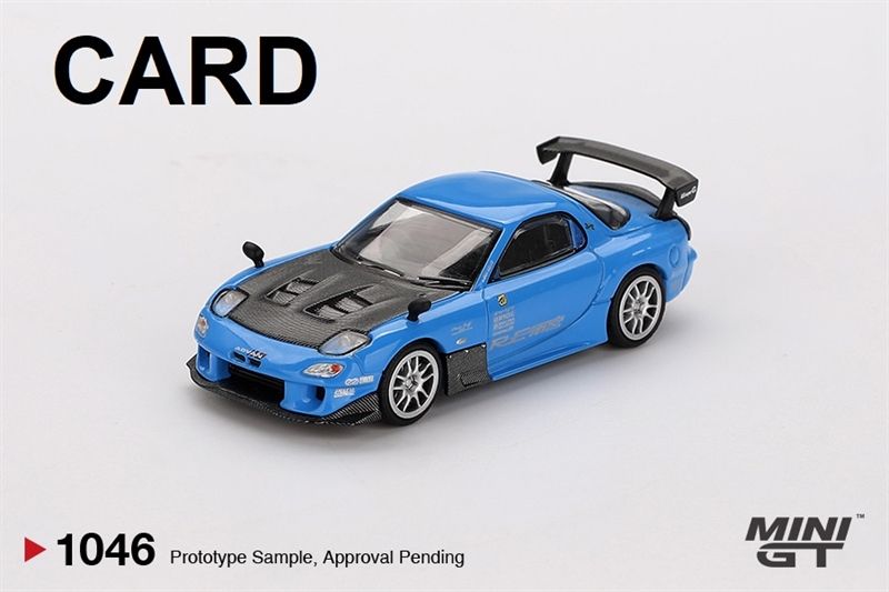 Mô hình xe Mazda RX-7 RE-Amemiya 20B NA 3ROTOR-7 “Ama-san Go” card tỉ lệ 1:64 MiniGT MGT01046-BL