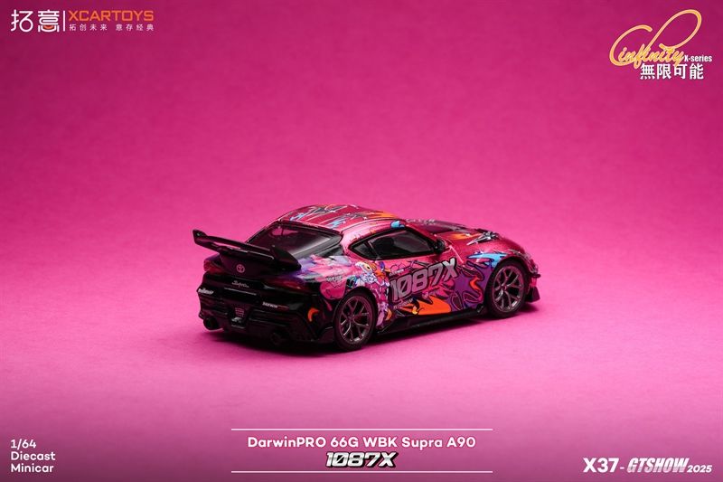 Mô hình xe Toyota Supra (A90) DARWIN PRO 66G WBK 1087X LION DANCE tỉ lệ 1:64 Poprace X37-GTSHOW2025