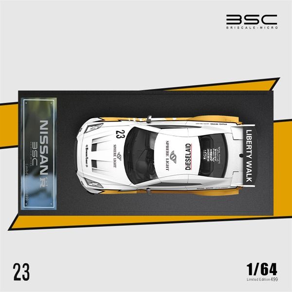 Mô hình xe H300 Trailer + Nissan GTR R35 Silhouette LB WORKS Livery Lightning 23 tỉ lệ 1:64 Briscale Micro BSC641530 - BSC647212
