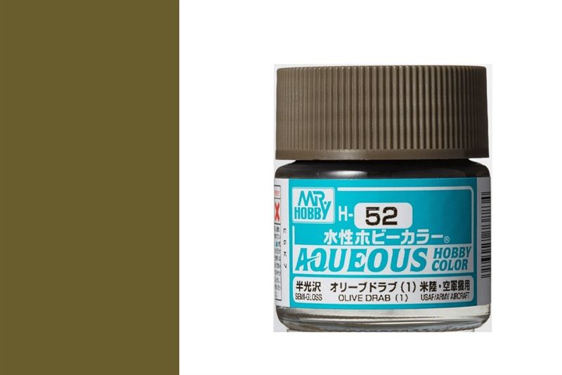 Acrylic H52 Olive Drab sơn mô hình màu xanh olive đậm 10ml Mr.Hobby H52