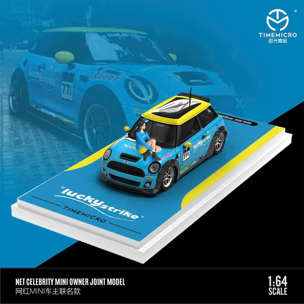 Mô hình xe Mini Cooper Yellow blue Internet Celebrity