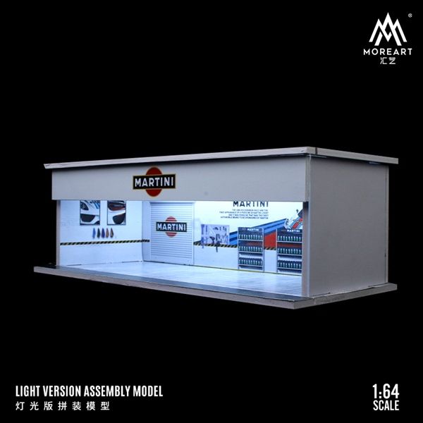 Hộp trưng bày mica mô phỏng Workshop MARTINI kích thước 30x13.3x10cm tỉ lệ 1:64 MoreArt MO914101