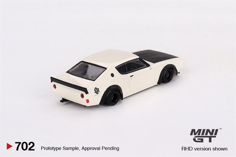 Mô hình xe ô tô Nissan Skyline Kenmeri Liberty Walk LBWK white tỉ lệ 1:64 MiniGT MGT00702