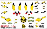  Decal nước trang trí Pikachu Pokemon dán mọi nền màu cho xe mô hình tỉ lệ 1:64 DC503 