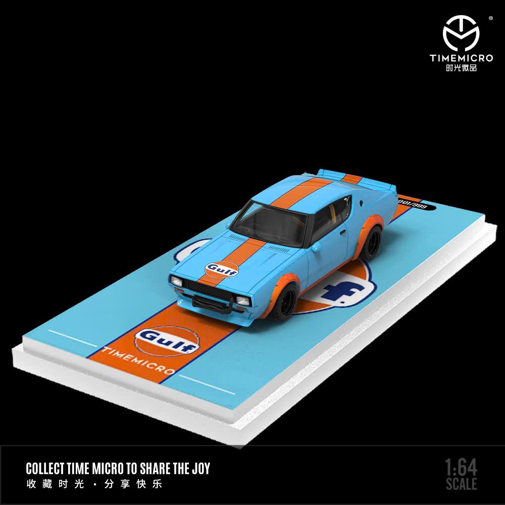 Mô hình xe Nissan skyline Kenmeri Liberty Walk LBWK Gulf oil tỉ lệ 1:64 Time micro TM645611