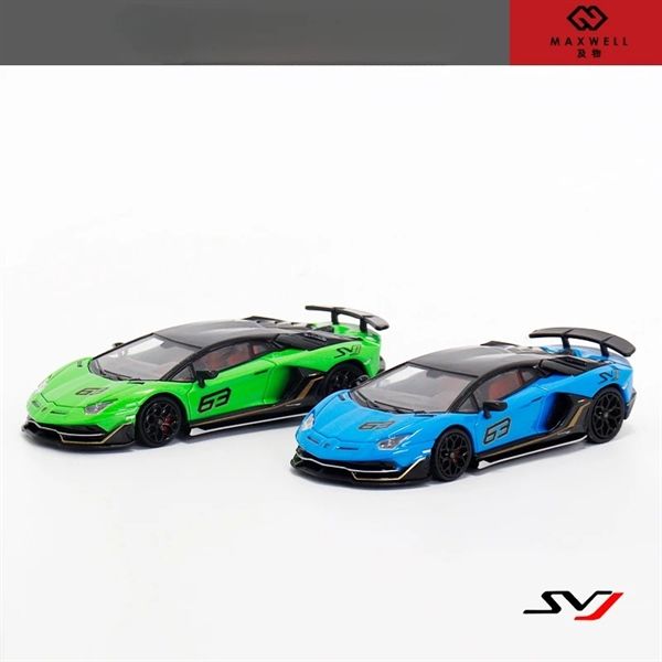 Mô hình xe Lamborghini Aventador SVJ63 Pearly Yellow tỉ lệ 1:64 Maxwell and object (MW) OT64272