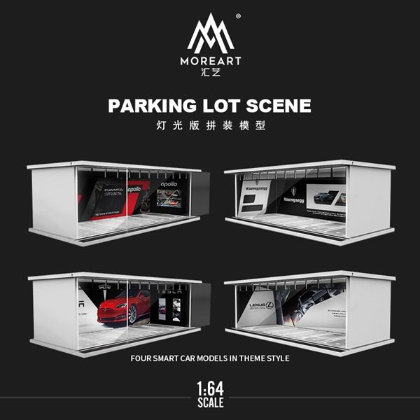 Hộp trưng bày mica mô phỏng showroom Koenigsegg - có đèn kích thước 30x13.3x10cm tỉ lệ 1:64 MoreArt MO644051