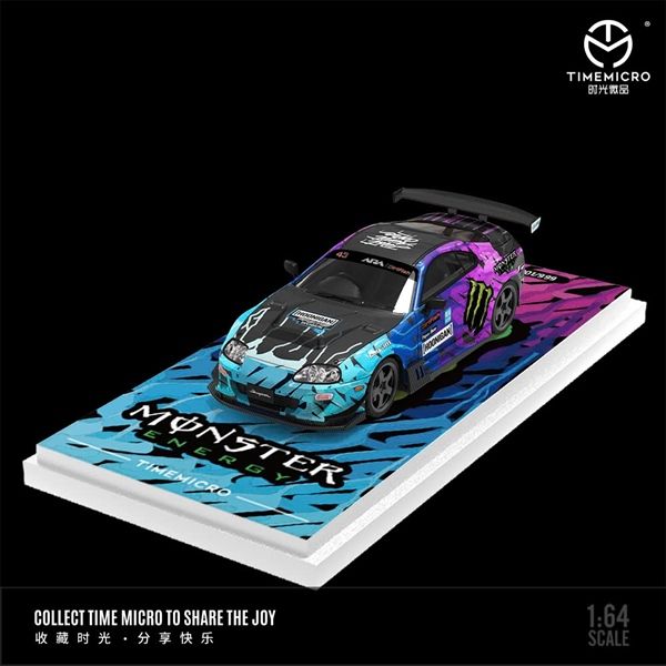 Mô hình xe Toyota Supra A80Z Black Ghost Claw Monster limited 999pcs tỉ lệ 1:64 Time micro TM644440