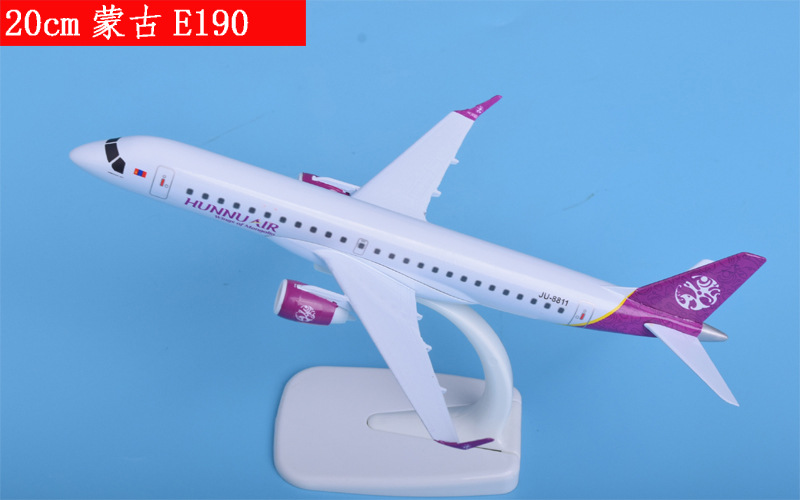 Mô hình máy bay Mông Cổ Hunnu Air Embraer E190 kích thước 20cm MB20081