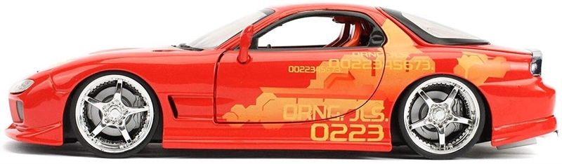 Mô hình xe Fast & Furious 1993 Mazda RX-7 Orange tỉ lệ 1:24 Jada Toys 30747