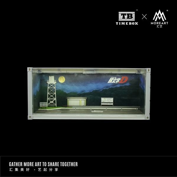 Hộp trưng bày container mô phỏng đường phố Initial D Container Scene Edition có đèn tỉ lệ 1:64 TimeBox TB400203