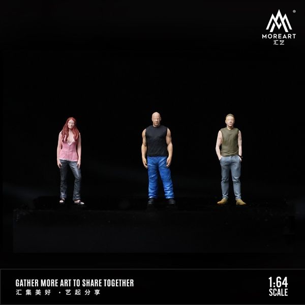 Mô hình nhân vật figure set 3 người nhân vật phim Fast & Furious tỉ lệ 1:64 MoreArt MO642072