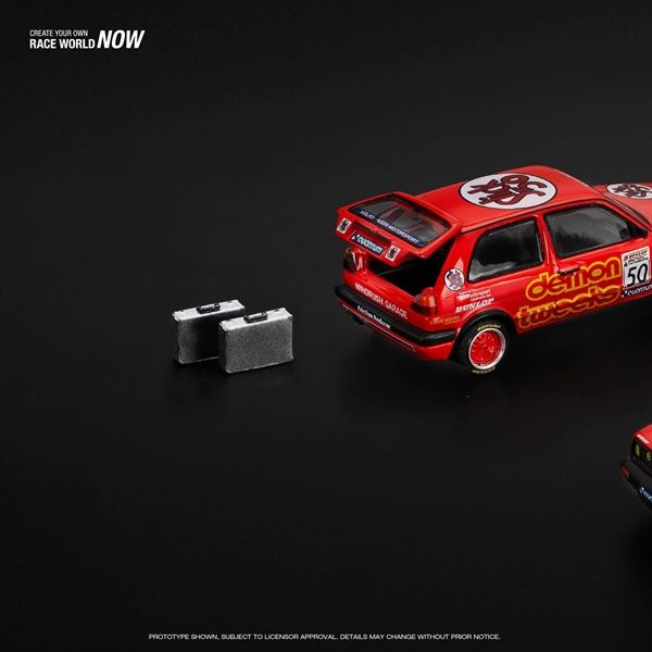 Mô hình xe Volkswagen Golf GTI MKII - Team Demon Tweeks BTCC 1988 tỉ lệ 1:64 Poprace PR640105
