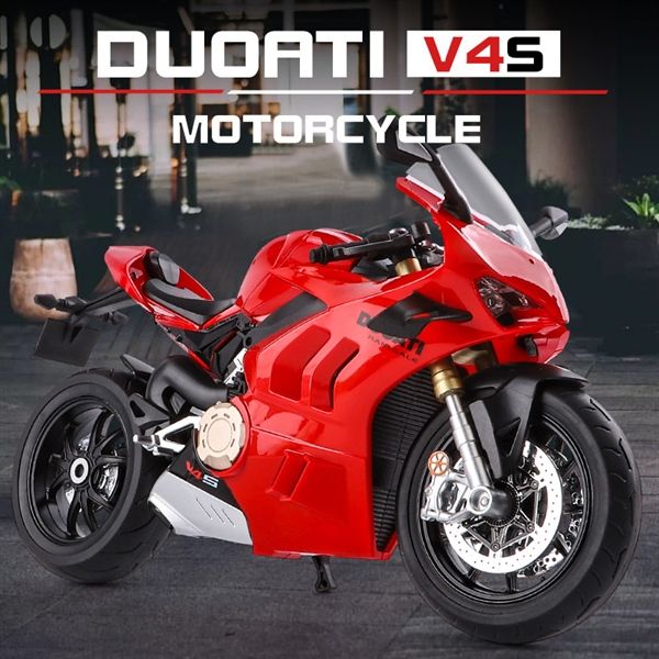 Mô hình mô tô Ducati V4S có âm thanh - đèn - ben nâng tỉ lệ 1:9 Alloy Model MT087