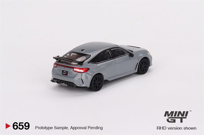 Mô hình xe Honda Civic Type R Sonic Gray Pearl 2023 tỉ lệ 1:64 MiniGT MGT00659
